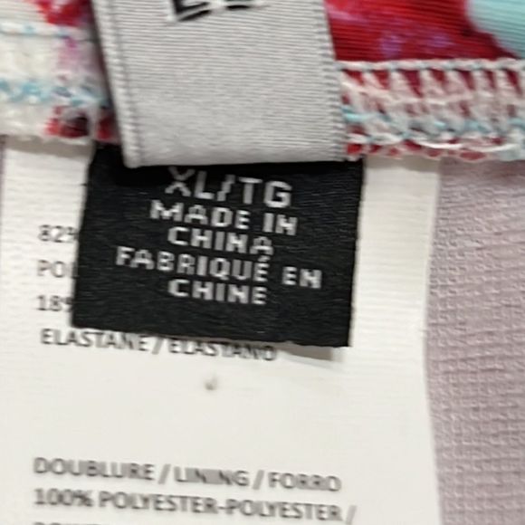 Design Lab Blue Red Floral Bikini Bottoms Sz XL NWOT - Picture 5 of 10